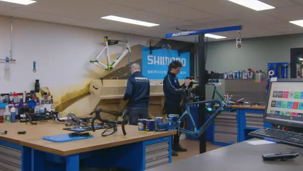 Aandrijflijn van een fiets klaar voor onderhoud